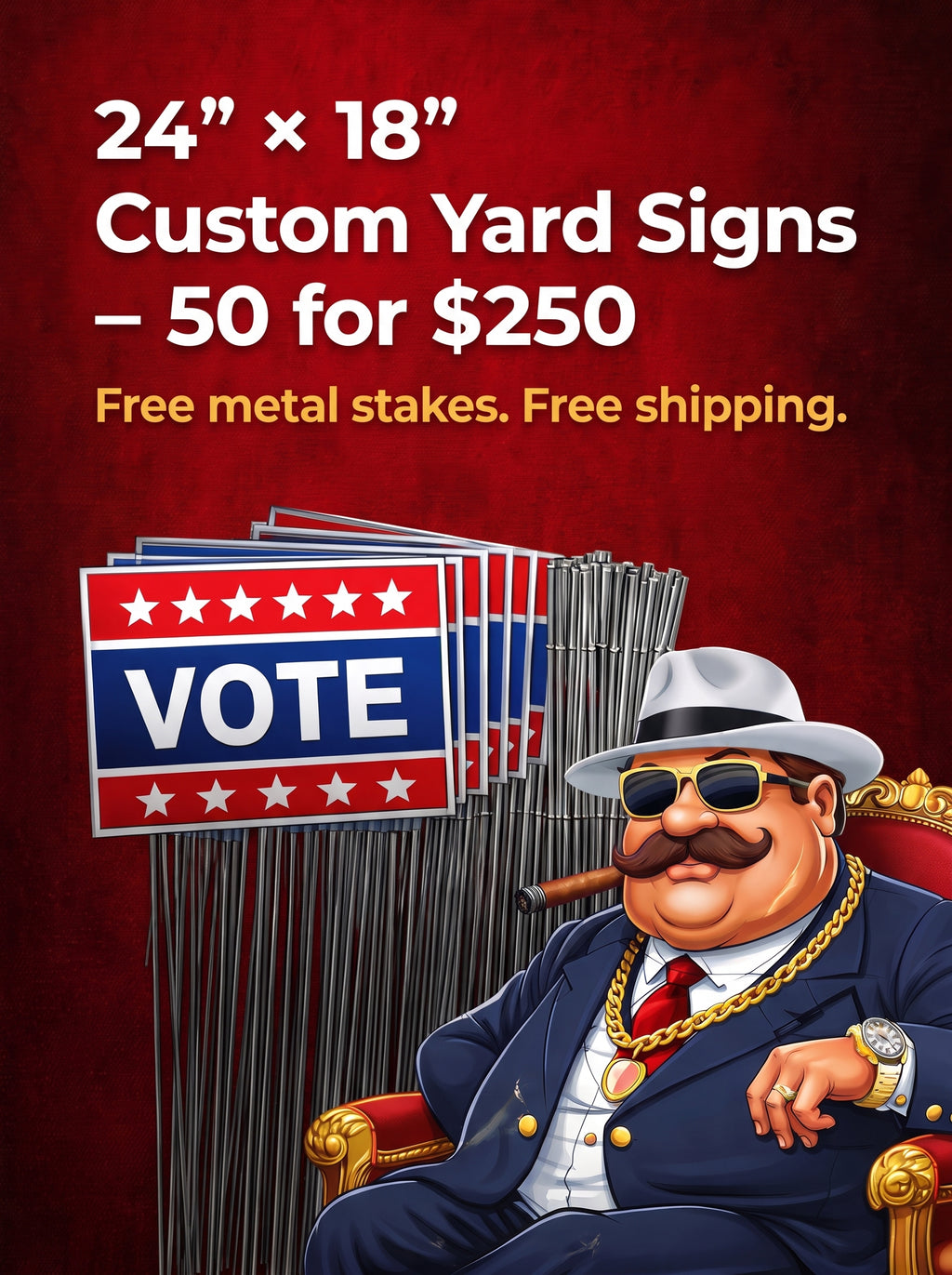 24×18 Full-Color UV Printed Yard Signs