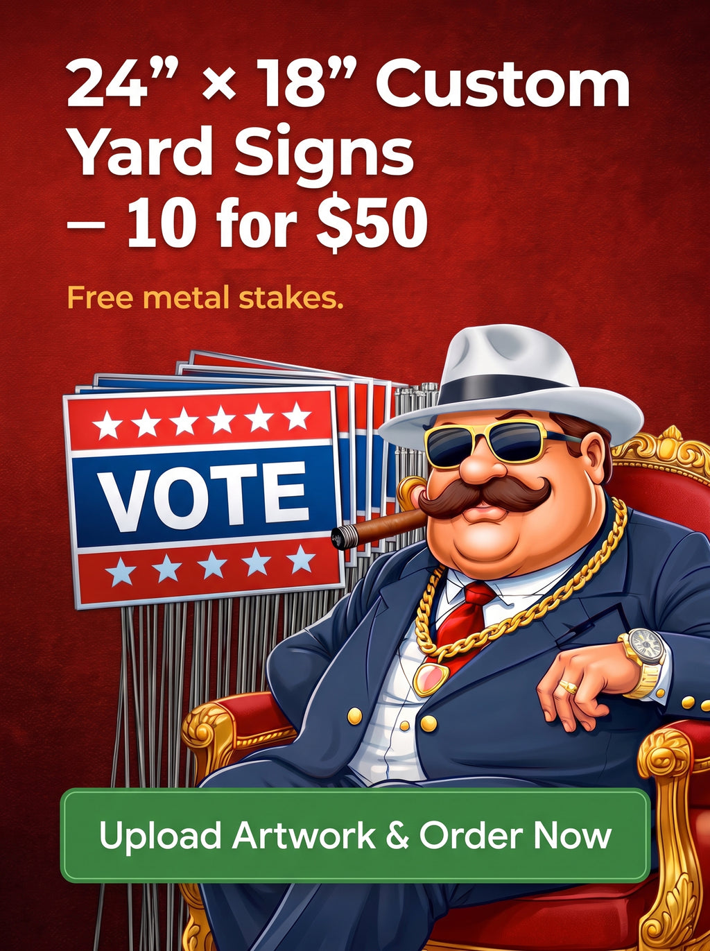 24×18 Full-Color UV Printed Yard Signs