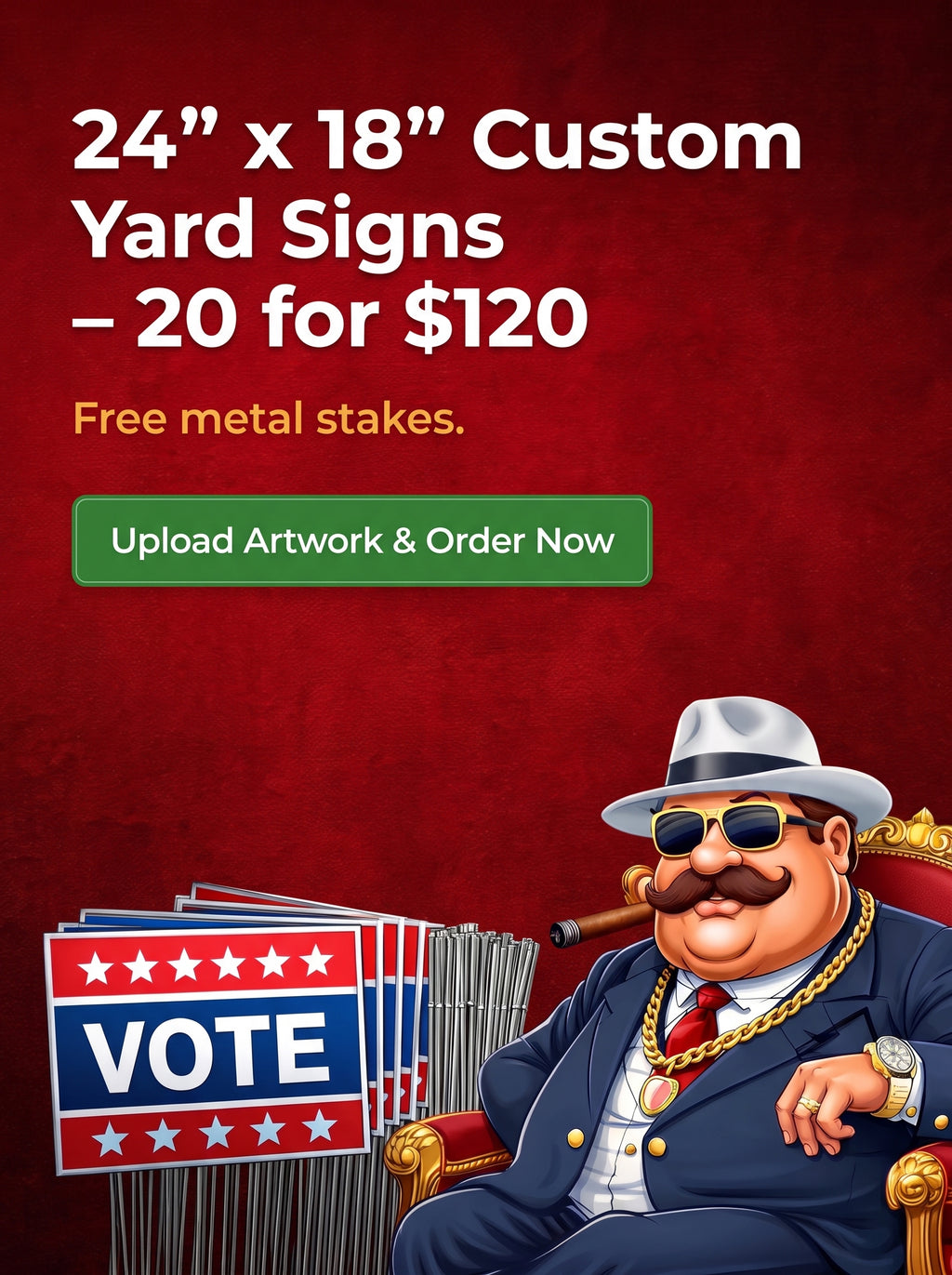 24×18 Full-Color UV Printed Yard Signs