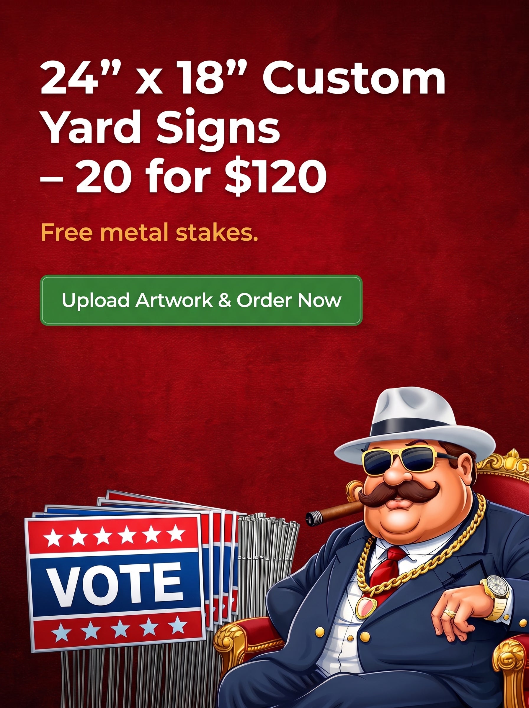 24×18 Full-Color UV Printed Yard Signs