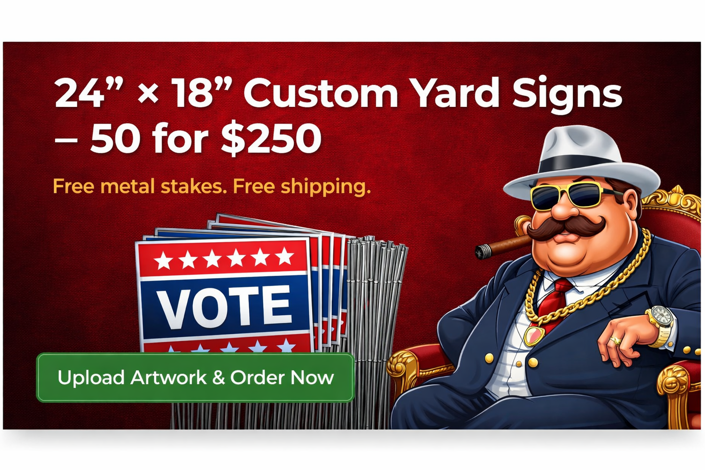 24×18 Full-Color UV Printed Yard Signs