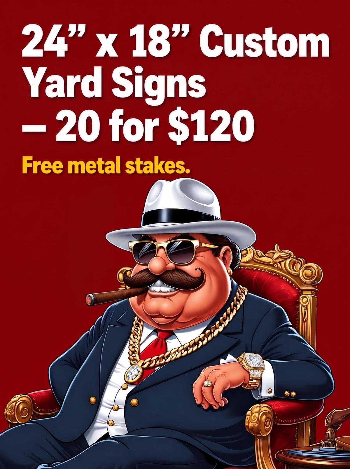24×18 Full-Color UV Printed Yard Signs